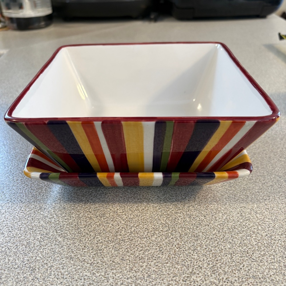 (2/$60) Pampered Chef Striped Simple Additions Entertainment Serving Set